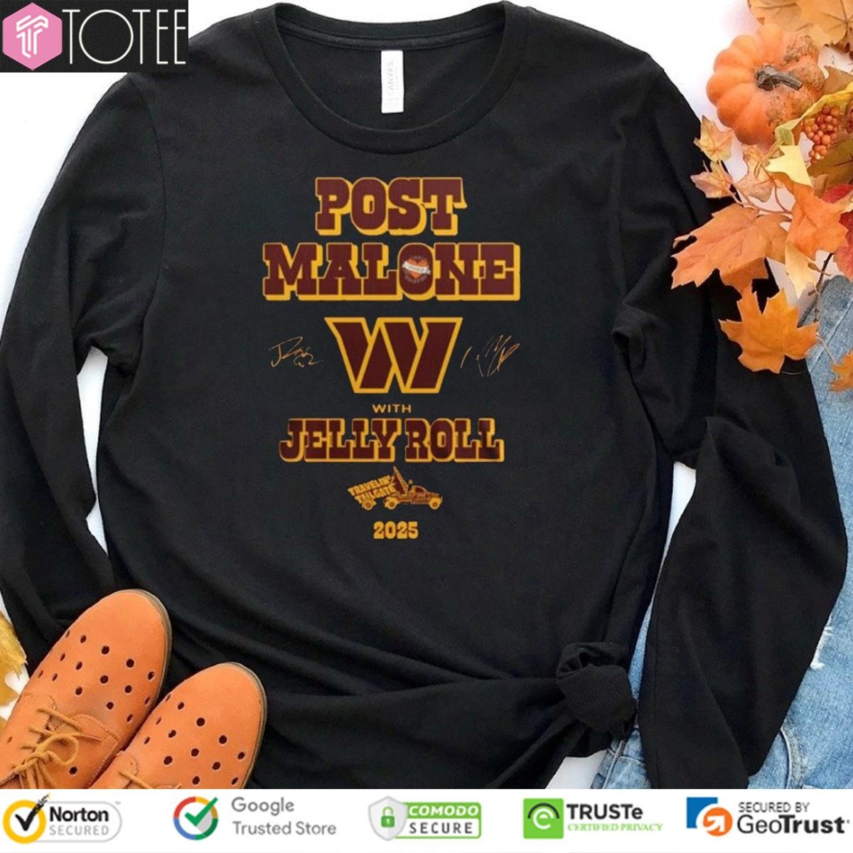 Washington Commanders Post Malone Jelly Roll Big Ass Tour 2025 Signed sweatshirt