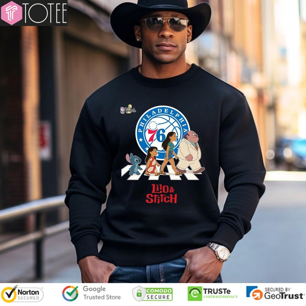 Lilo And Stitch Abbey Road Philadelphia 76Ers Nba Finals sweatshirt
