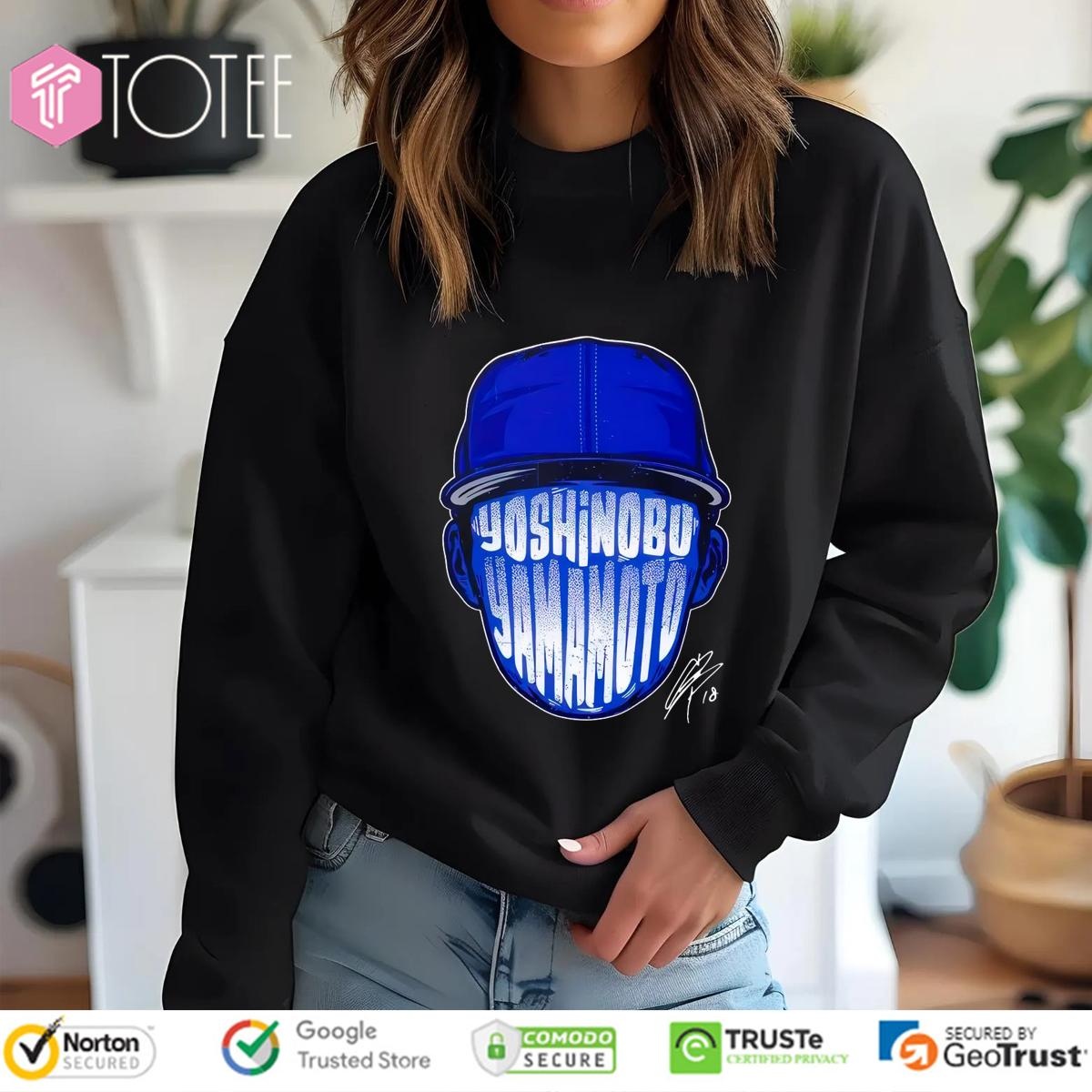 Los Angeles Dodgers Yoshinobu Yamamoto Face Silhouette Signature sweatshirt