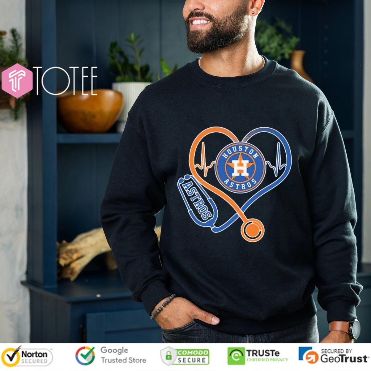 Stethoscope Heartbeat Nurse Houston Astros Baseball sweatshirt
