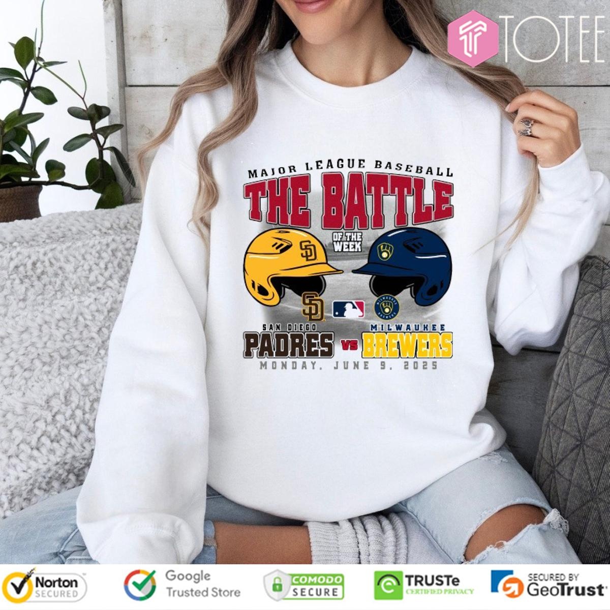 San Diego Padres Vs Milwaukee Brewers The Battle Of The Week Monday sweatshirt