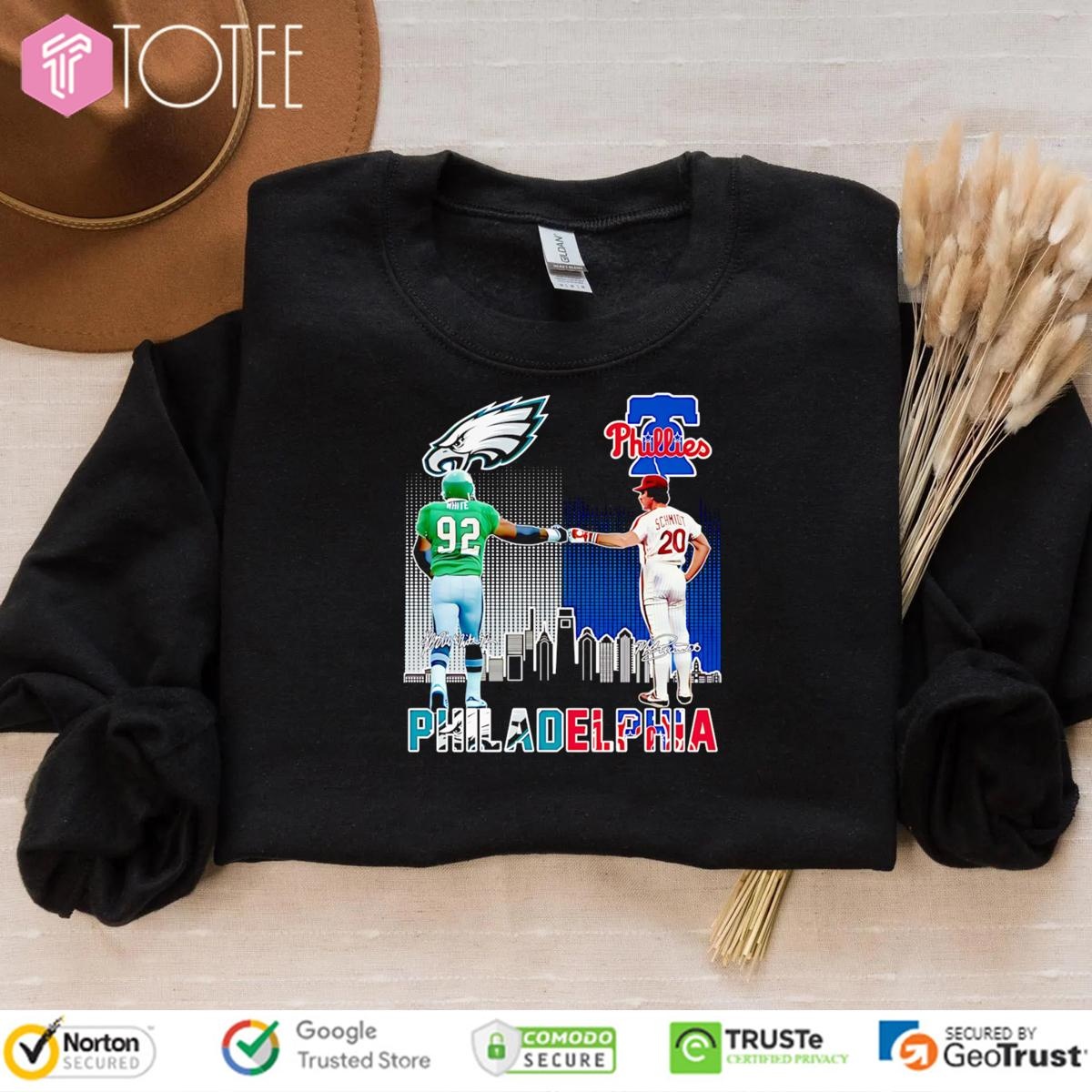 Reggie White Mike Schmidt Philadelphia Sports Teams Eagles Phillies sweatshirt
