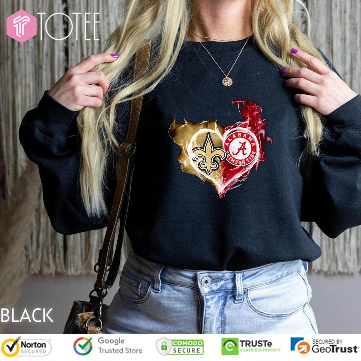 Smoke Heart New Orleans Saints Alabama Crimson Tide sweatshirt