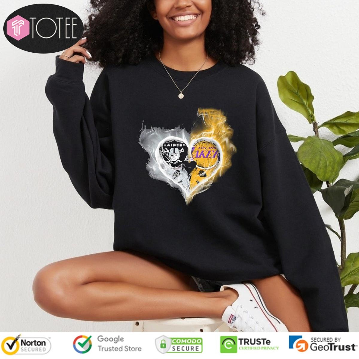 Smoke Heart Las Vegas Raiders Los Angeles Lakers sweatshirt