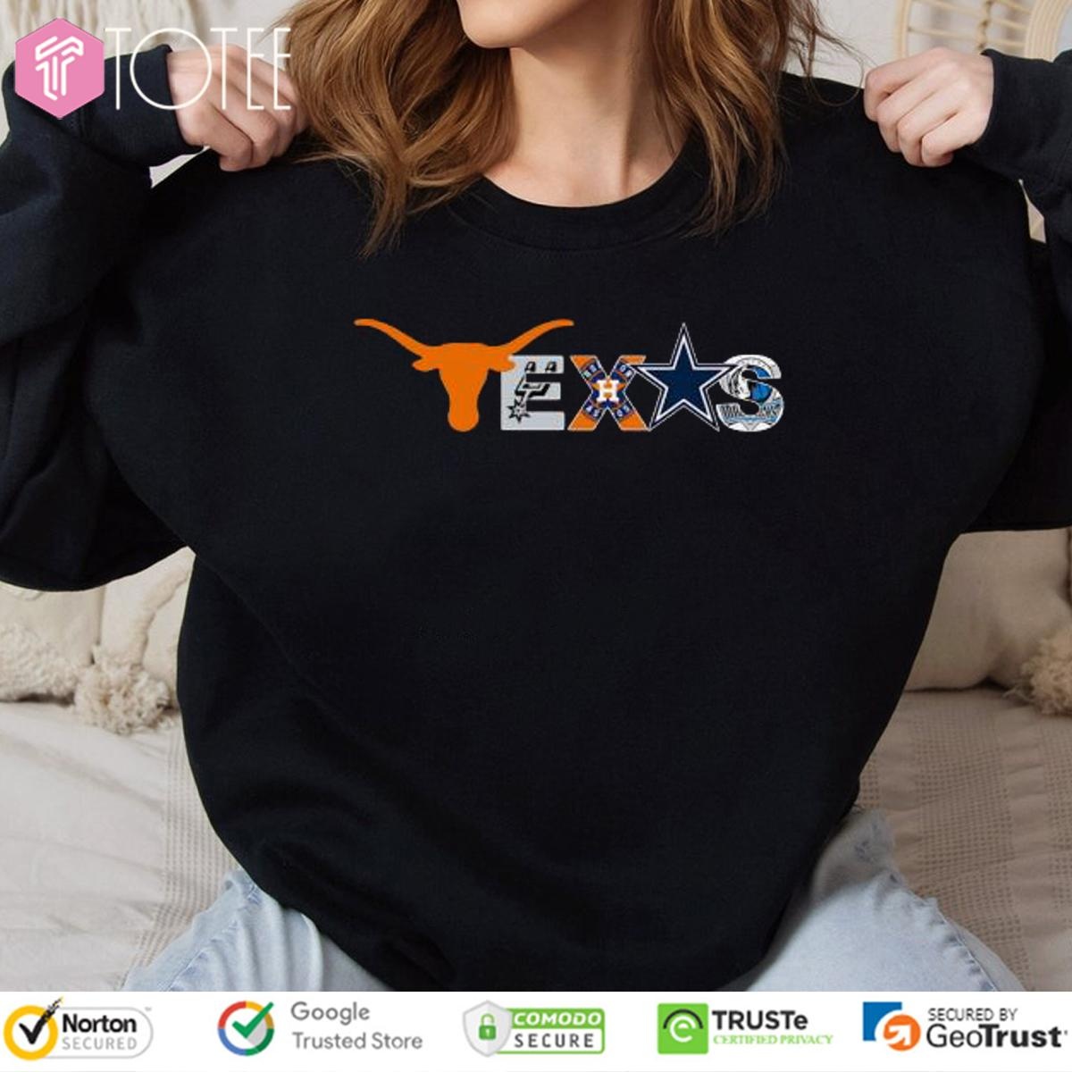 Texas Sports Teams Longhorns Cowboys Astros Mavericks Spurs sweatshirt