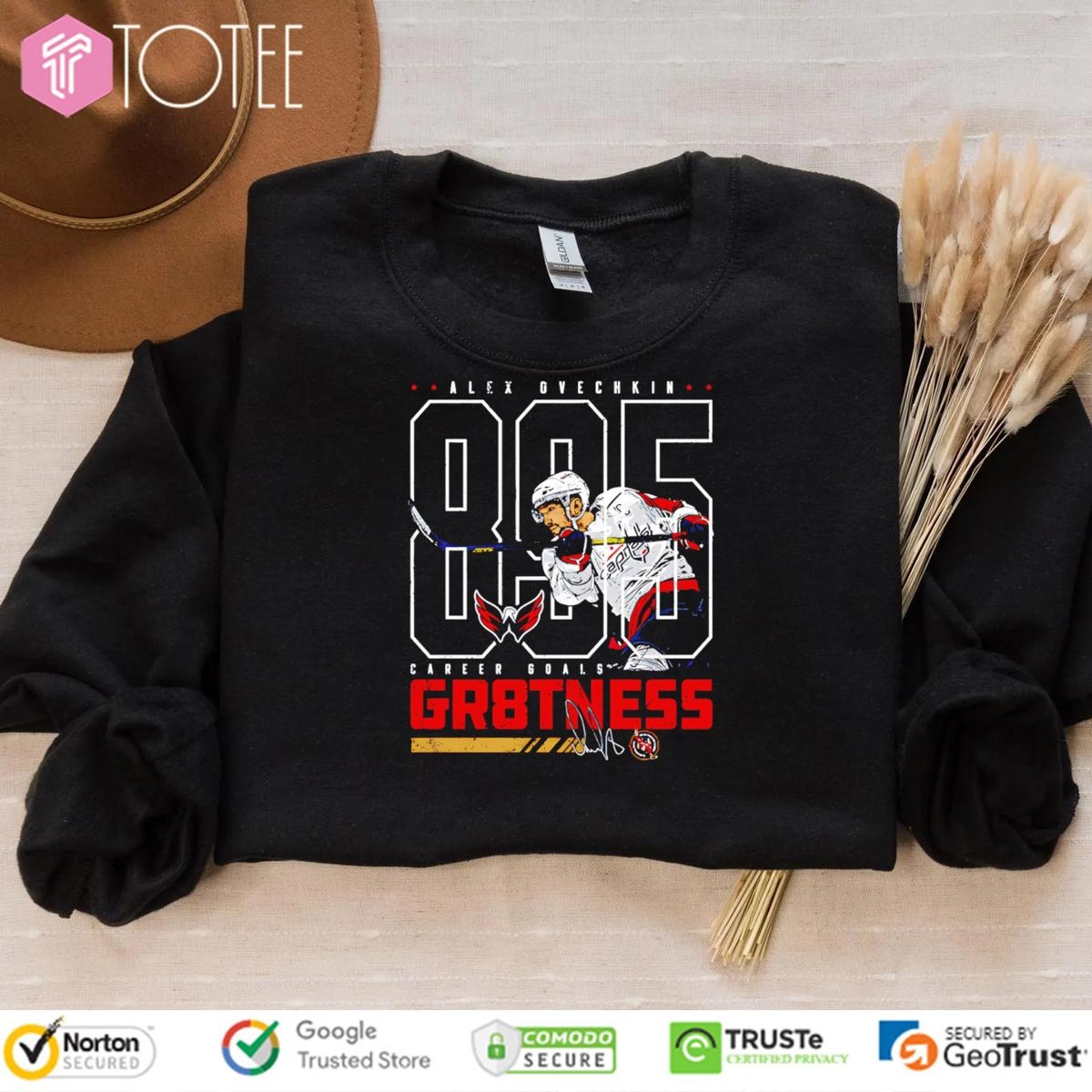 Alex Ovechkin 895 Career Goals Gr8Tness Washington Hockey Signature sweatshirt