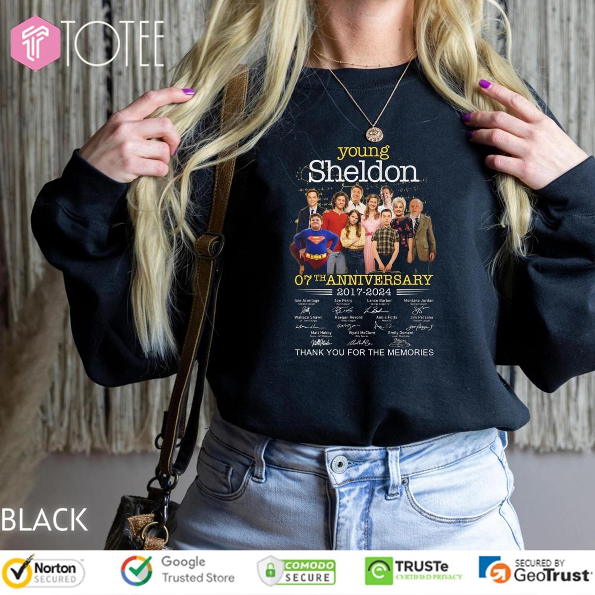 07Th Anniversary 2017-2024 Young Sheldon Signatures sweatshirt