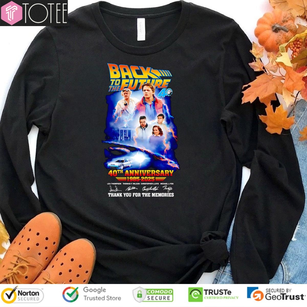 40Th Anniversary 1985-2025 Back To The Future Signatures sweatshirt