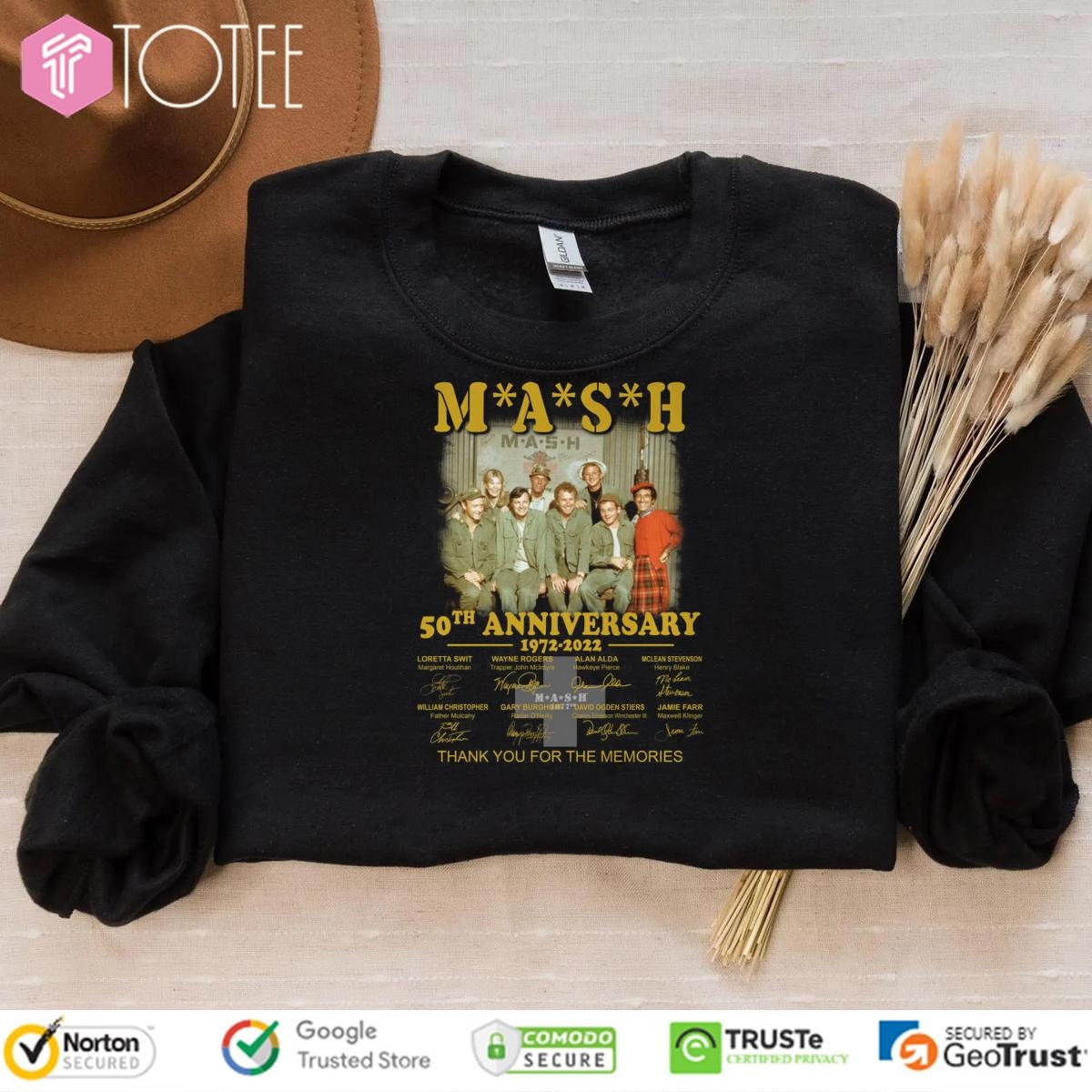Mash 50Th Anniversary 1972 2022 Thank You For The Memories Signatures sweatshirt