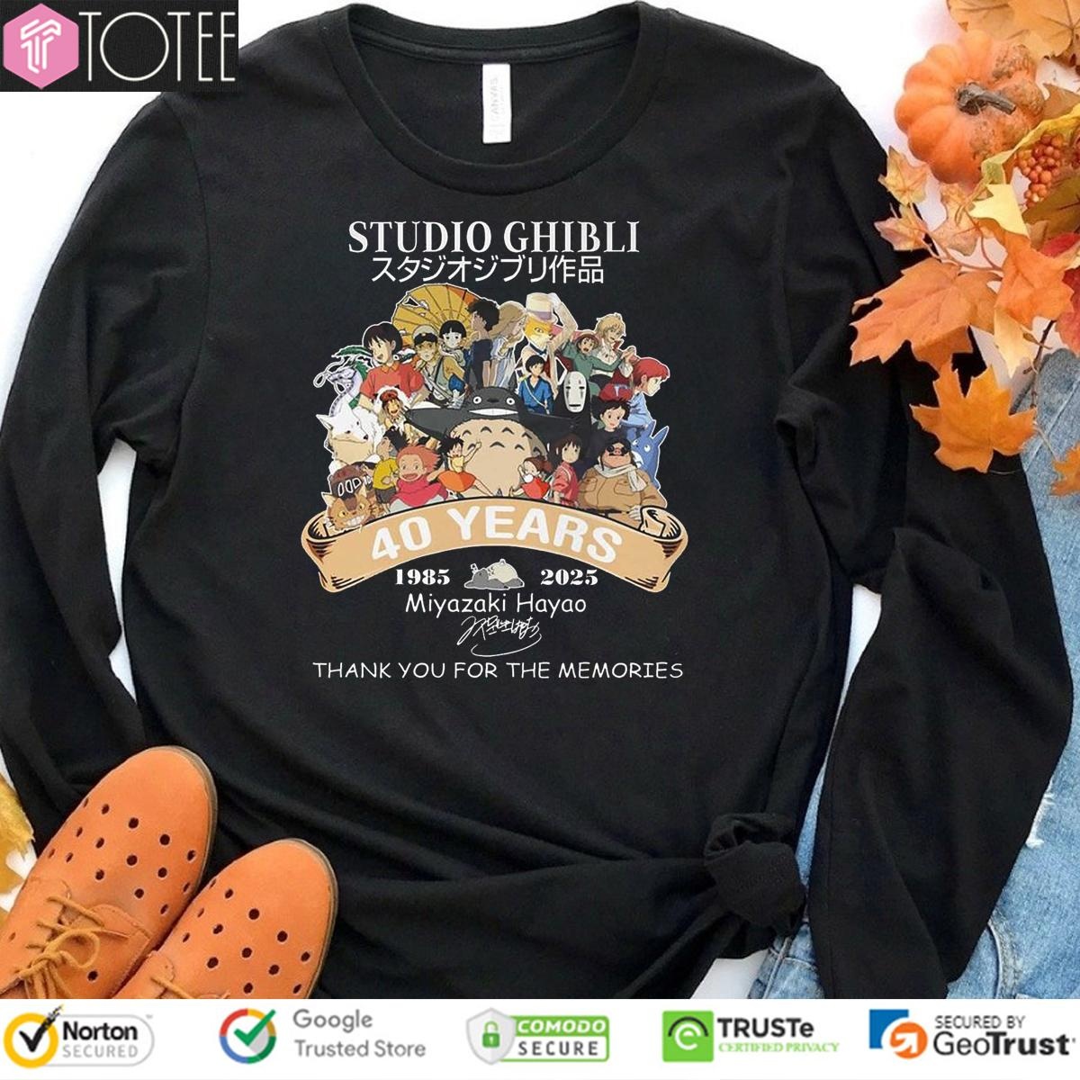 40 Years 1985–2025 Studio Ghibli Miyazaki Hayao Thank You For The Memories sweatshirt