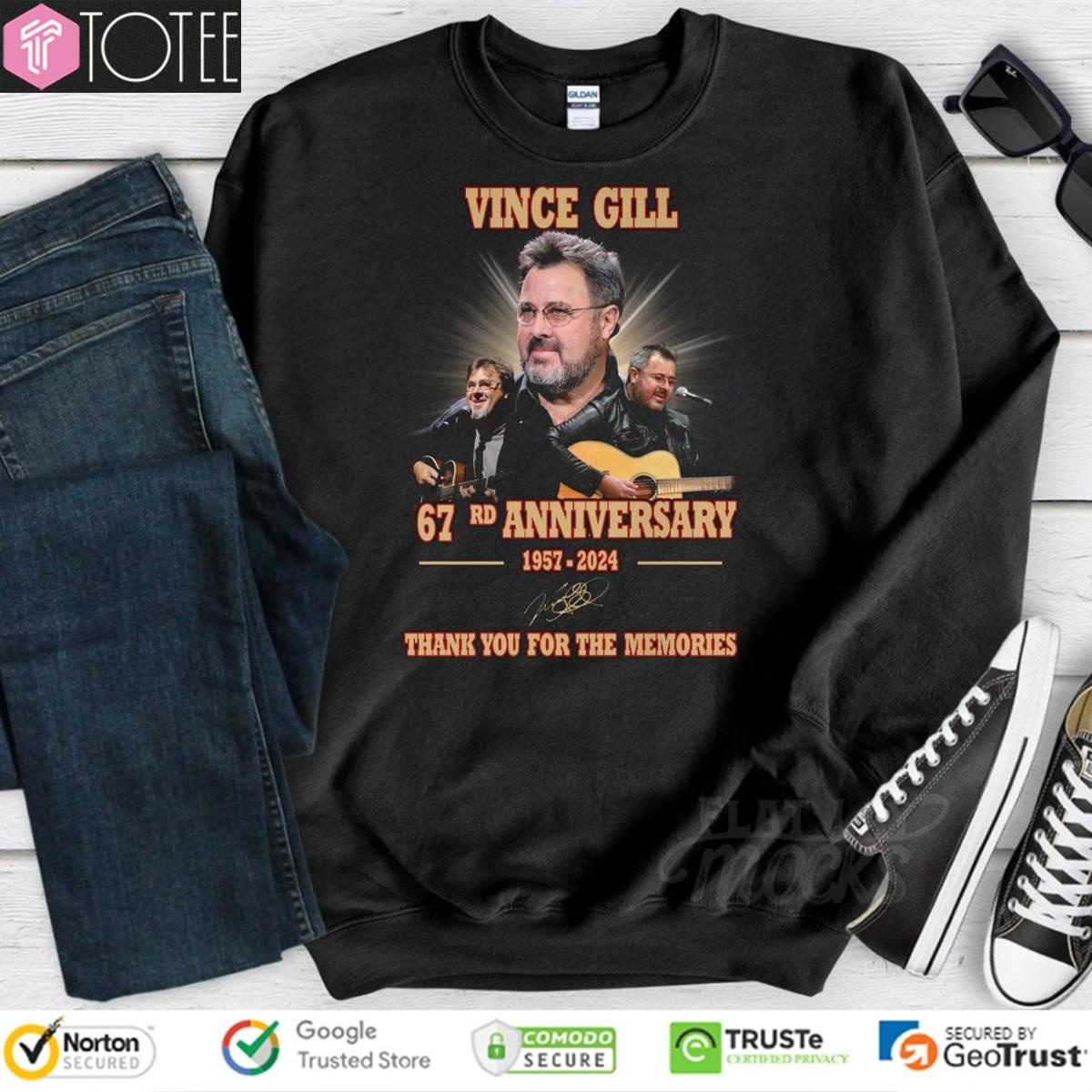 67Rd Anniversary 1957-2024 Vince Gill Signature sweatshirt