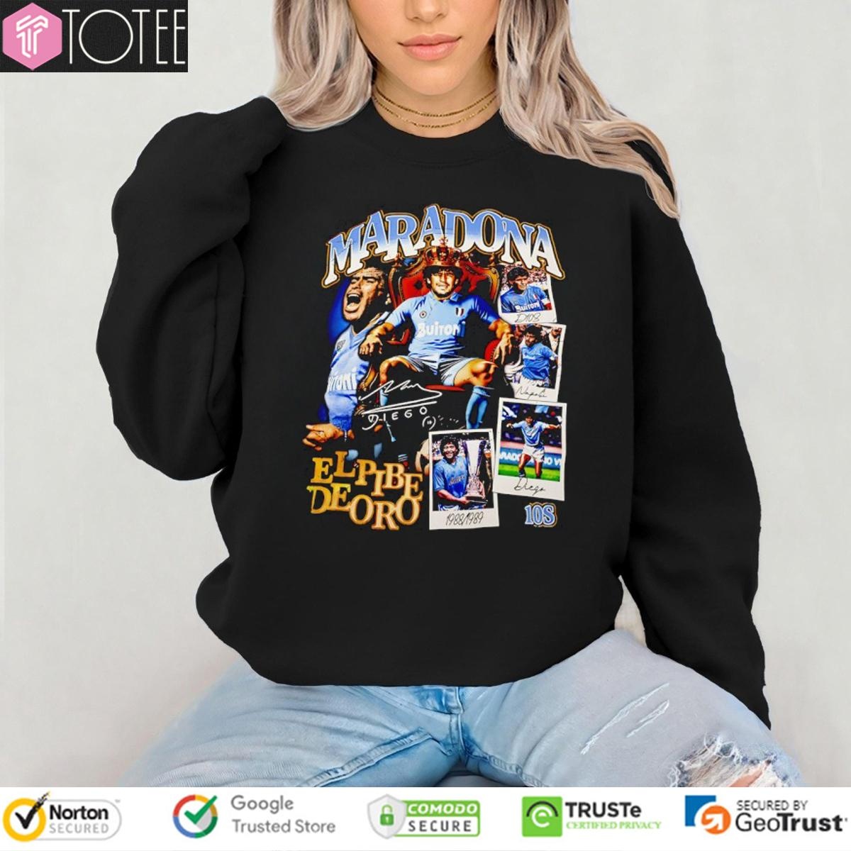Maradona El Pibe De Oro Signature Vintage Bootleg sweatshirt