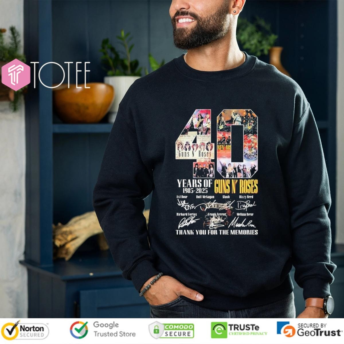Guns N Roses 40 Years Of 1985-2025 Signatures sweatshirt