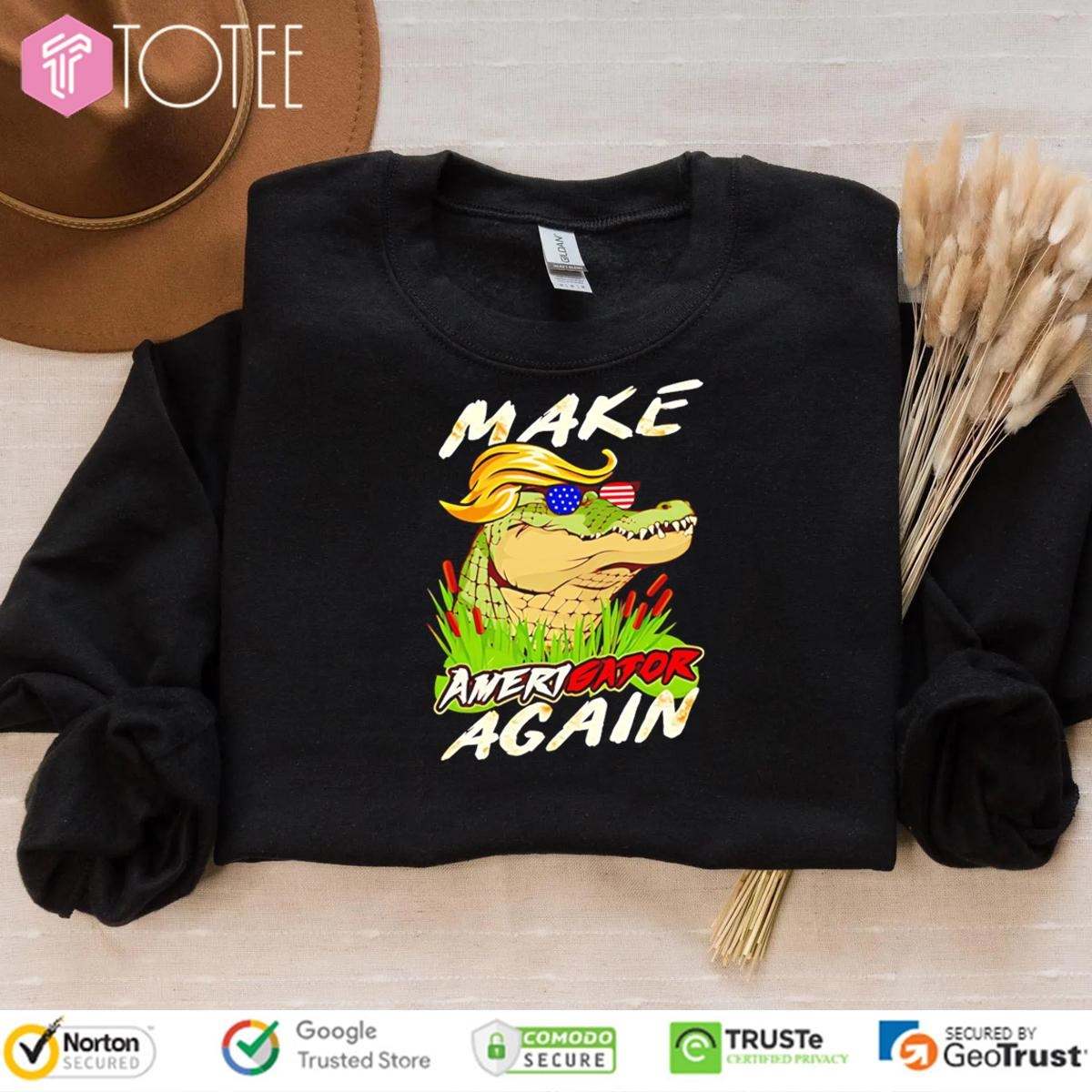 Make Amerigator Again Parody Alligator Trump Maga sweatshirt