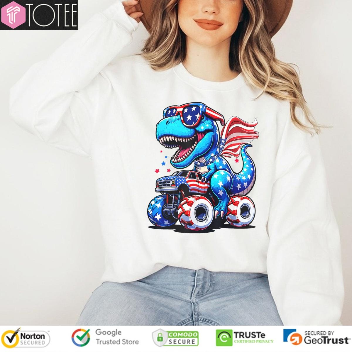 T-Rex Dinosaur 4Th Of July Amerisaurus sweatshirt